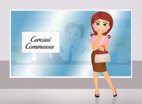 Help wanted in the store Stock Illustration