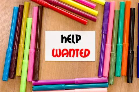 Help wanted text concept Stock Photos
