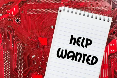 Help wanted text concept Stock Photos