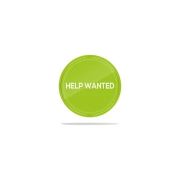Help wanted text in green circle Stock Illustration