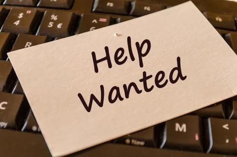 Help wanted text note Stock Photos