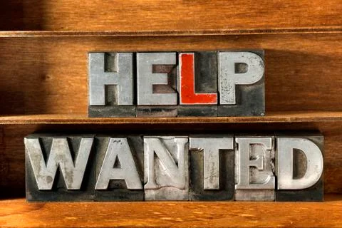 Help wanted tray Stock Photos