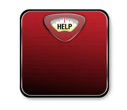 Help weight scale on white Stock Photos