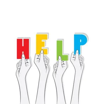 Help word hold in hand concept design vector Stock Illustration