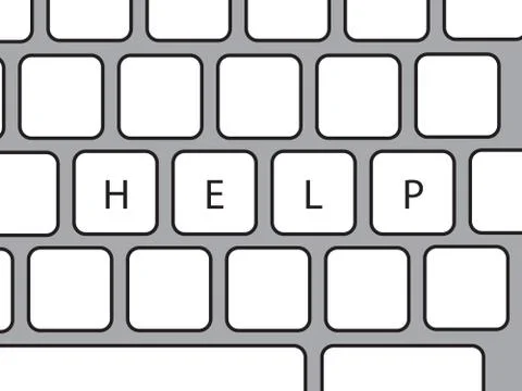 Help word on keyboard Stock Illustration