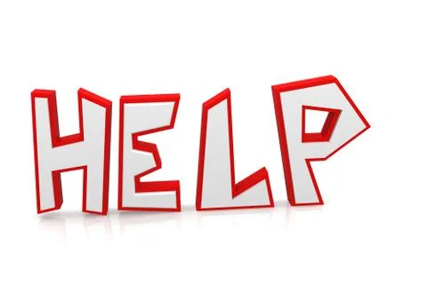 Help word with reflection ground Stock Illustration