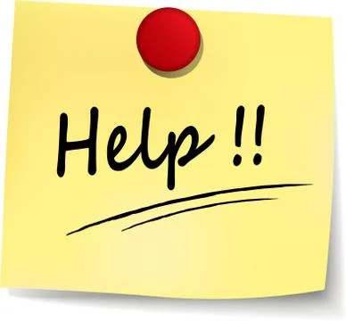 Help yellow note Stock Illustration