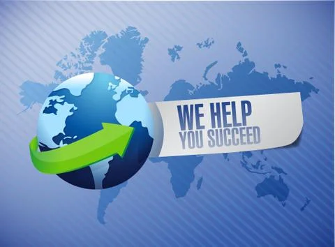 Help you succeed close sign illustration Stock Illustration