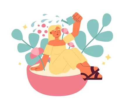 Help yourself grow flat concept vector spot illustration Stock-Illustration