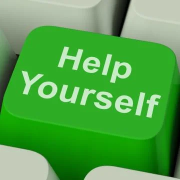 Help yourself key shows self improvement online Stock Illustration
