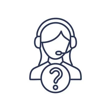 Helpdesk agent icon. Female agent with headset, symbolizing customer suppor.. Stock Illustration