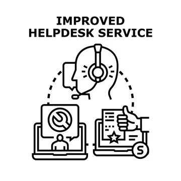 Helpdesk agent providing improved customer service support Stock Illustration