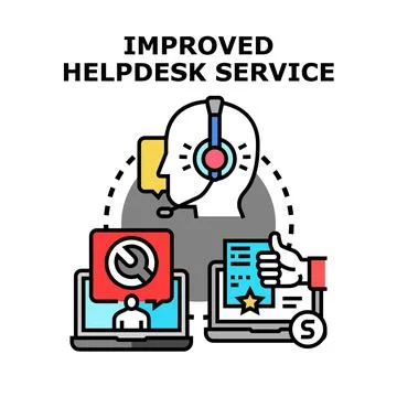 Helpdesk agent providing improved customer service support Stock Illustration