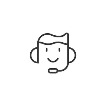 Helpdesk icon in flat style. Headphone vector illustration on white isolated  Stock Illustration
