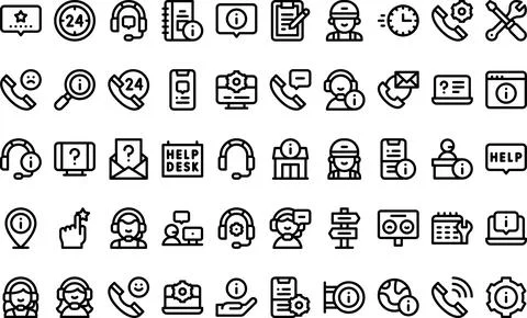 Helpdesk icons High-Quality Vector Icons Collection with Editable Stroke. Ideal Stock Illustration