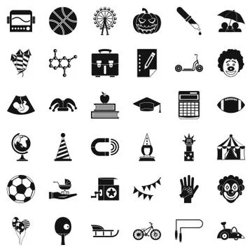 Helpdesk icons set, simple style Stock Illustration