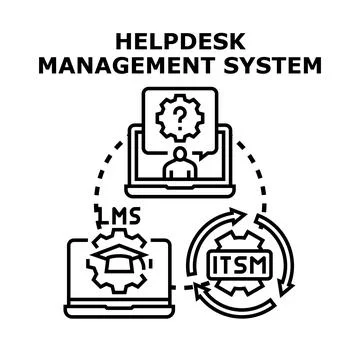 Helpdesk management system concept illustration connecting user support, it s Stock Illustration