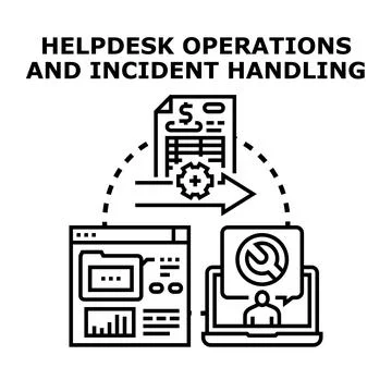Helpdesk operations and incident handling process development 스톡 일러스트