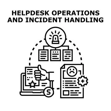 Helpdesk operations and incident handling workflow Stock Illustration