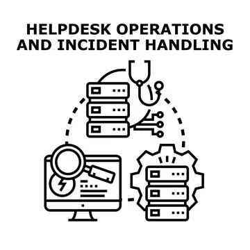 Helpdesk operations and incident handling concept Stock Illustration