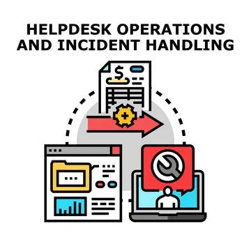 Helpdesk operations and incident handling process development Stockillustratie