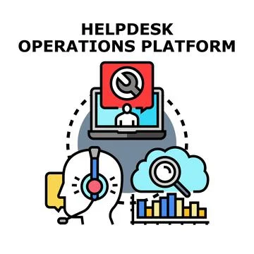 Helpdesk operations platform for customer support 库存插图