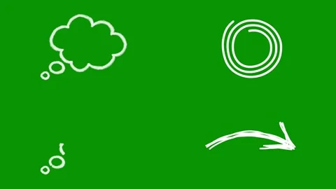 Helpful collection of white doodle animations on green screen displaying 스톡 동영상 346825150