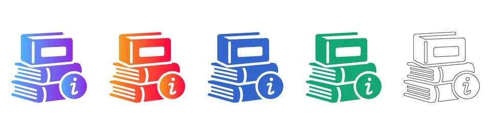Helpful Resource Reference Book Icons Stock Illustration