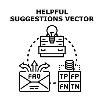 Helpful suggestions concept vector for business solutions Stock Illustration