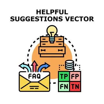 Helpful suggestions concept vector for business solutions Stock Illustration