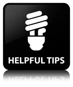 Helpful tips (bulb icon) black square button Stock Illustration