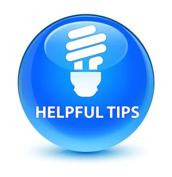 Helpful tips (bulb icon) glassy cyan blue round button Stock Illustration