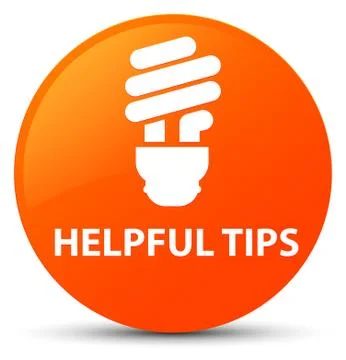 Helpful tips (bulb icon) orange round button Stock Illustration