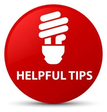 Helpful tips (bulb icon) red round button Stock Illustration