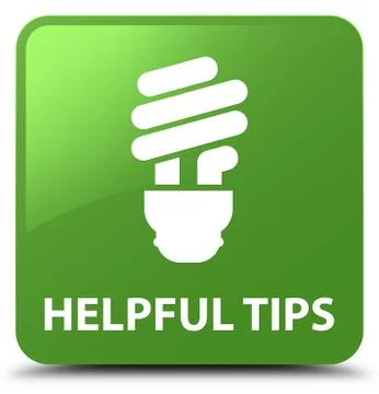 Helpful tips (bulb icon) soft green square button Stock Illustration