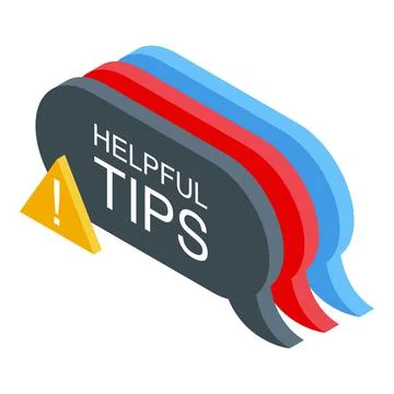 Helpful tips icon, isometric style Stock Illustration