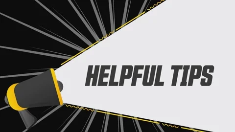Helpful tips. Megaphone in promotion banner. Advertising, marketing speech. 4K Stock Footage 226815525