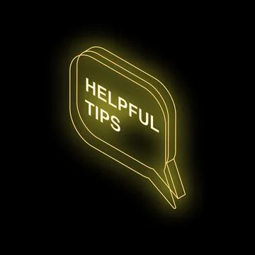Helpful tips neon sign suggesting advice and guidance Stock Illustration