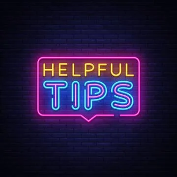 Helpful Tips Neon Text Vector. Helpful Tips neon sign, design template, modern Stock Illustration