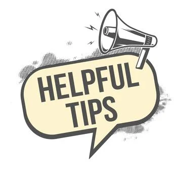 Helpful tips speech bubble element with retro megaphone and halftone texture Stock Illustration