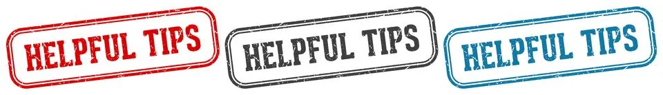 Helpful tips stamp. helpful tips rectangular stamp set isolated on white ba.. Stock Illustration