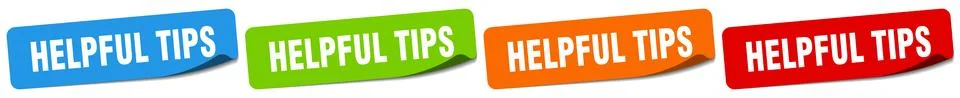 Helpful tips sticker. helpful tips sticker set on white background Stock Illustration