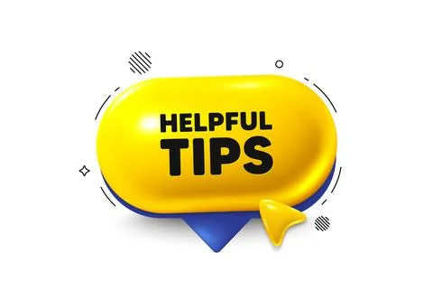 Helpful tips symbol. Education faq sign. Offer speech bubble 3d icon. Vector 스톡 일러스트