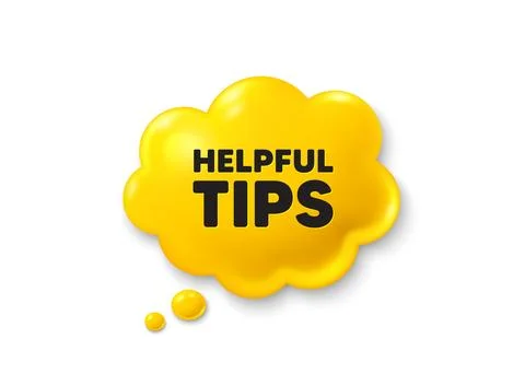 Helpful tips symbol. Education faq sign. Comic speech bubble 3d icon. Vector Ilustração Stock