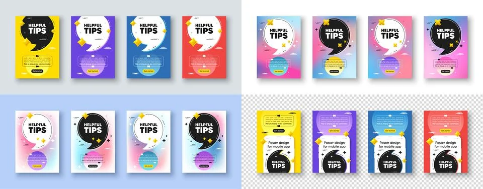 Helpful tips symbol. Education faq sign. Poster templates design with quote Stock Illustration