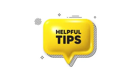 Helpful tips symbol. Education faq sign. 3d speech bubble icon. Vector Illustrazione stock