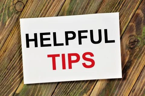 Helpful tips. Text label of information in the form. Stock Photos