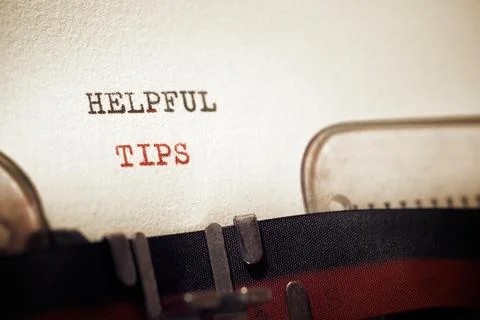 Helpful tips text Stock Photos