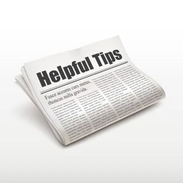 Helpful tips words on newspaper Stock Illustration