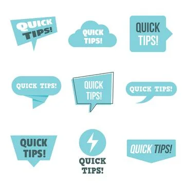 Helpful vector emblems Quick tips Stock Illustration